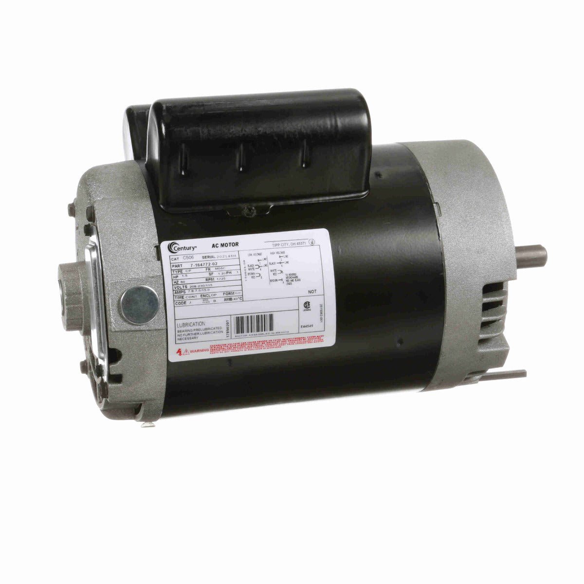 century ac motors C506ES Century Motor 1.5HP - Single Phase General Purpose