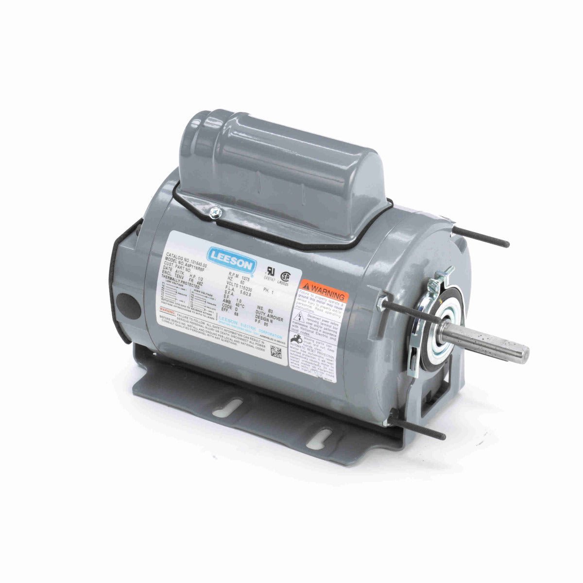 101645.00 Leeson Motor 1/2HP 1075RPM 48Z TEAO 115/230V 1 Phase A4P11NR6 - Square One Electric Motors & Pumps