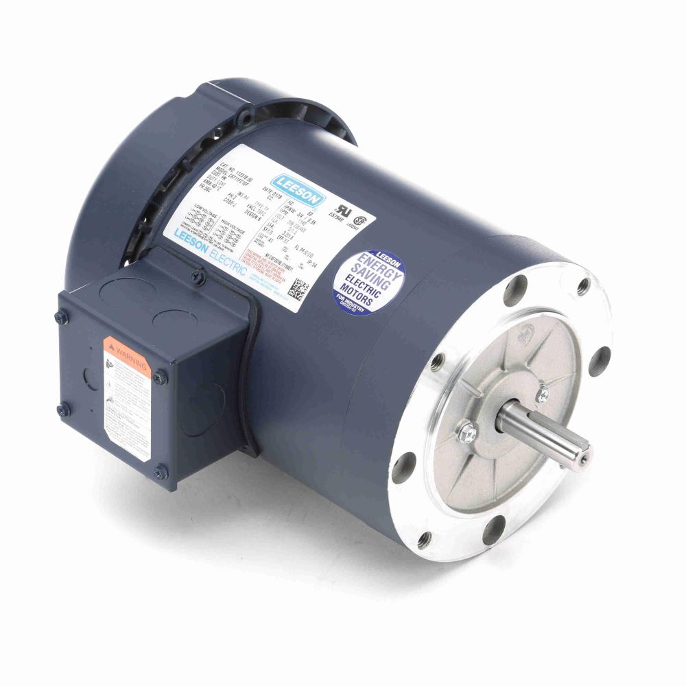 112378.00 Leeson Motor 3/4HP 1140RPM 56C TEFC 208 - 230/460V Three Phase - Square One Electric Motors & Pumps