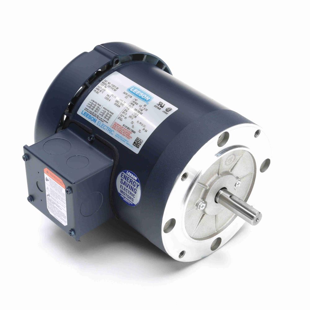 113311.00 Leeson Motor 1/3HP 1140RPM 56C TEFC 208 - 230/460V Three Phase - Square One Electric Motors & Pumps