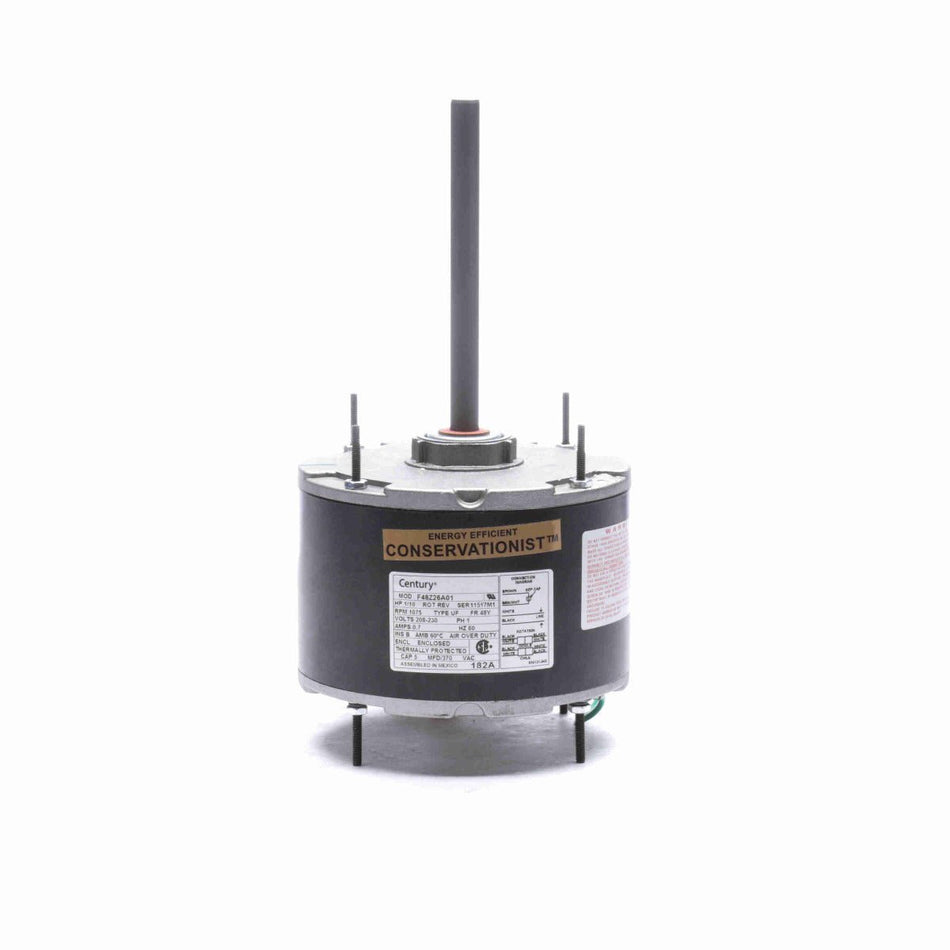 182A Century Condenser Fan Motor 1/10HP 1075RPM F48Y Enclosed 208 - 230 Volt 1 Phase - Square One Electric Motors & Pumps
