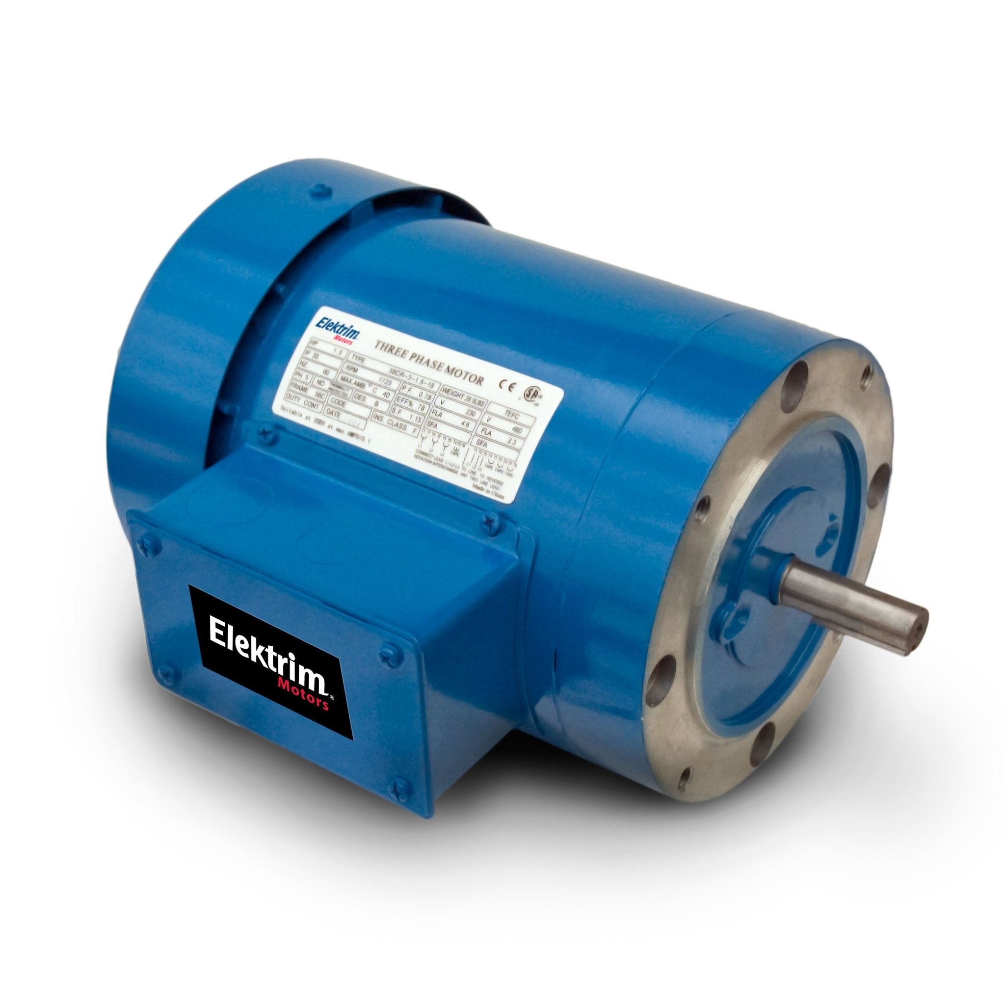 38CF-3-2-18P Elektrim Motor 2HP 1800 RPM 3 Phase