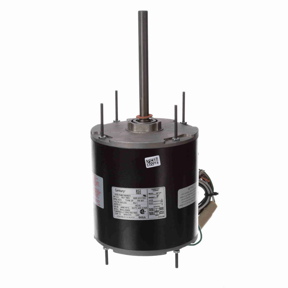 668A Century Condenser Fan Motor 3/4HP 1075RPM F48Y ENCLOSED 208 - 230 Volt 1 Phase - Square One Electric Motors & Pumps