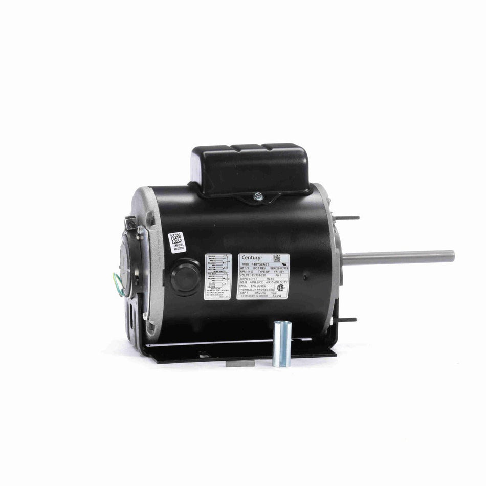 732A Century Fan Motor 1/3HP 1140RPM F48Y ENCLOSED 115/208 - 230 Volt 1 Phase - Square One Electric Motors & Pumps