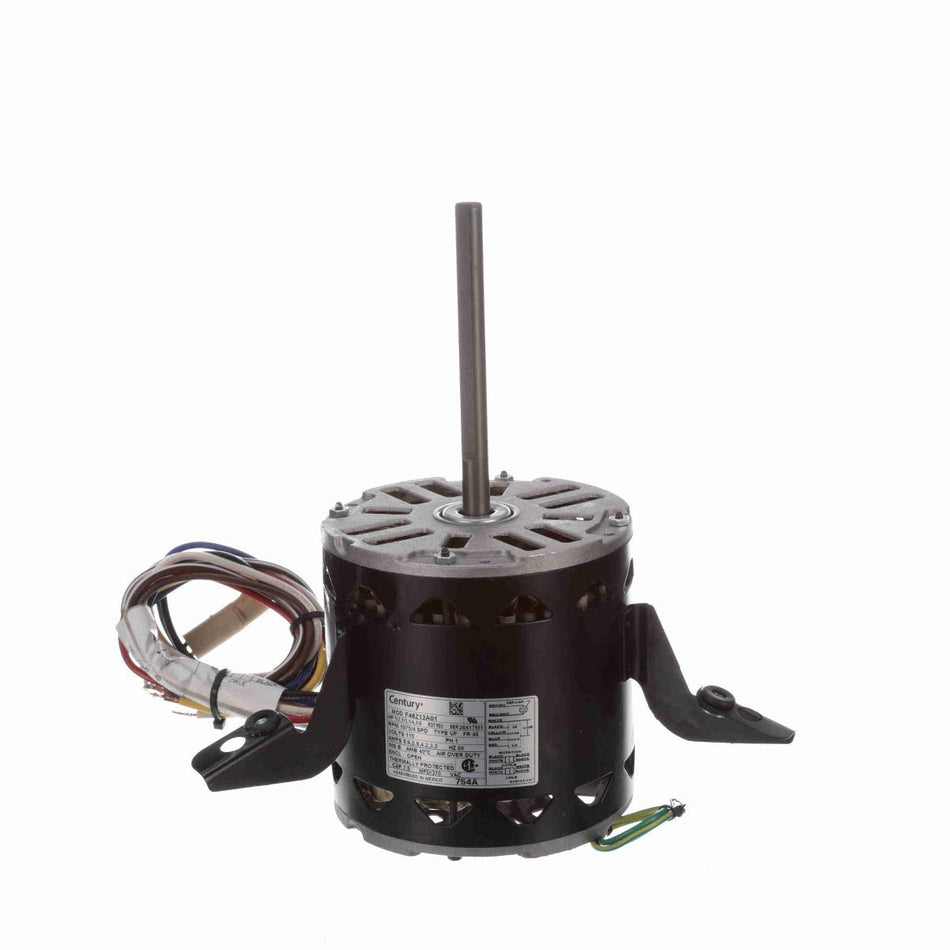 754A Century Fan Coil & Air Conditioning Motor 1/2 - 1/3 - 1/4 - 1/6HP 1075RPM 48Y OPEN 115 Volt 1 Phase - Square One Electric Motors & Pumps