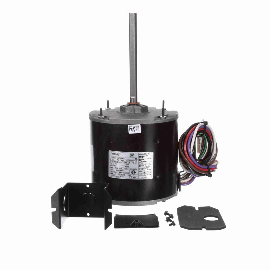 783A Century Condenser Fan Motor 1/2HP 1625RPM 48Y SEMI ENCL 460 Volt 1 Phase - Square One Electric Motors & Pumps