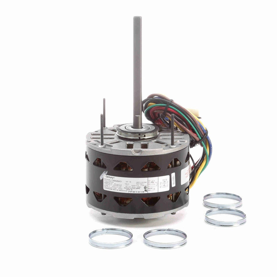 7FD1016 Century Fan & Blower Motor 1/6HP 1075RPM 48Y OPEN 277 Volt 1 Phase - Square One Electric Motors & Pumps