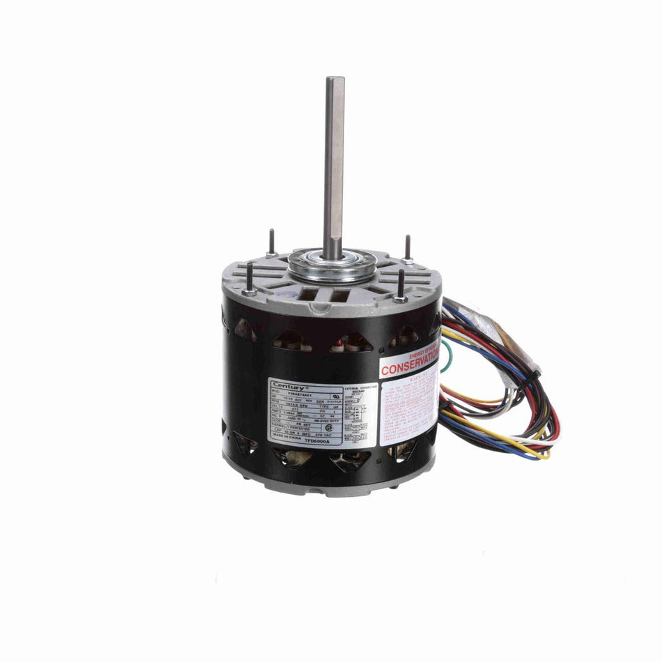 7FD6000A Century Fan & Blower Motor 1/2 - 1/6HP 1075RPM 48Y OPEN 277 Volt 1 Phase - Square One Electric Motors & Pumps