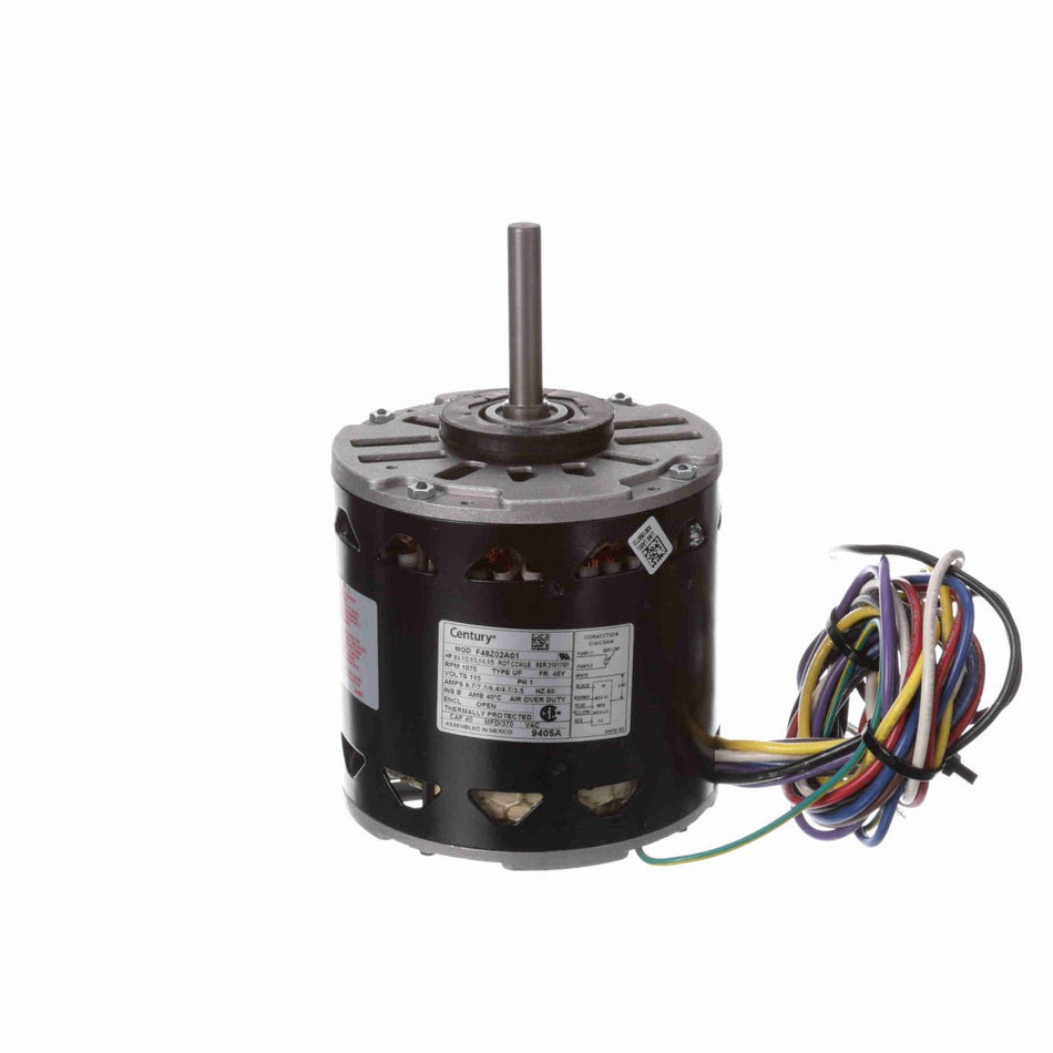 9405A Century Fan Motor 3/4 - 1/2 - 1/3 - 1/4 - 1/5HP 1075RPM F48Y OPEN 115 Volt 1 Phase - Square One Electric Motors & Pumps