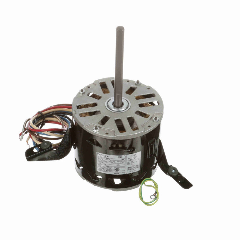 9433A Century Fan Coil & Air Conditioning Motor 1/3 - 1/4 - 1/6HP 1075RPM 48Y OPEN 277 Volt 1 Phase - Square One Electric Motors & Pumps