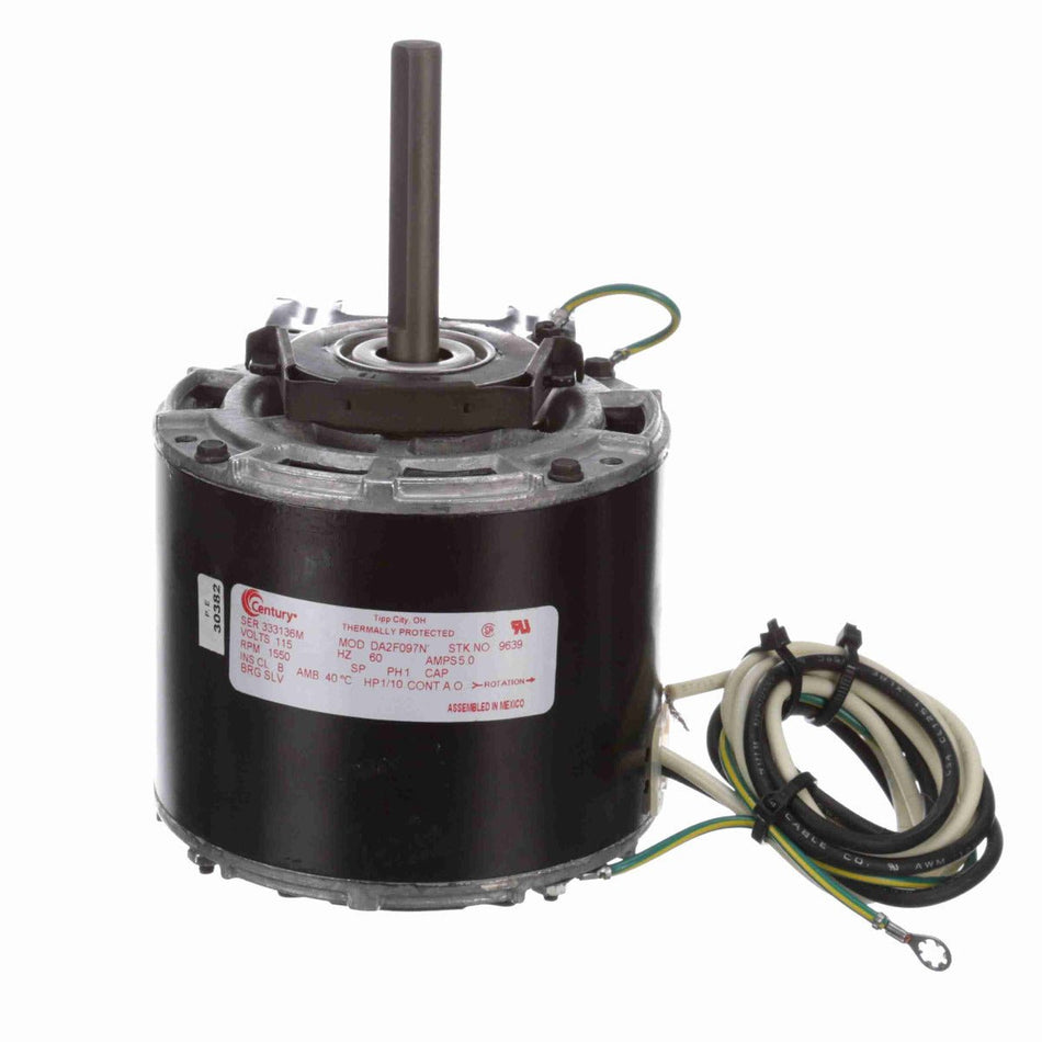 9639 Century Fan Motor 1/10HP 1550RPM 42Y SEMI ENCL 115 Volt 1 Phase - Square One Electric Motors & Pumps