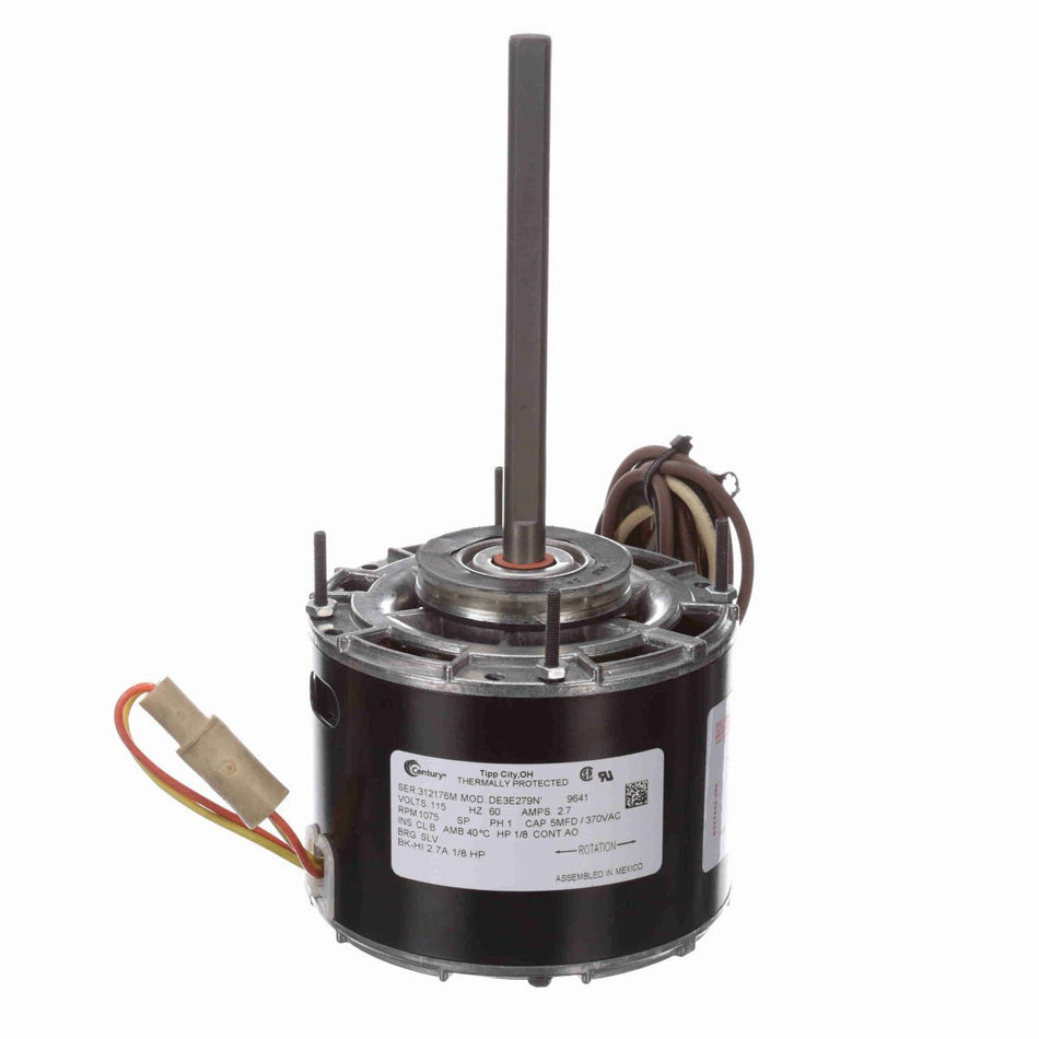 9641 Century Fan Motor 1/8HP 1075RPM 42Y OPEN AIR OVER 115 Volt 1 Phase - Square One Electric Motors & Pumps