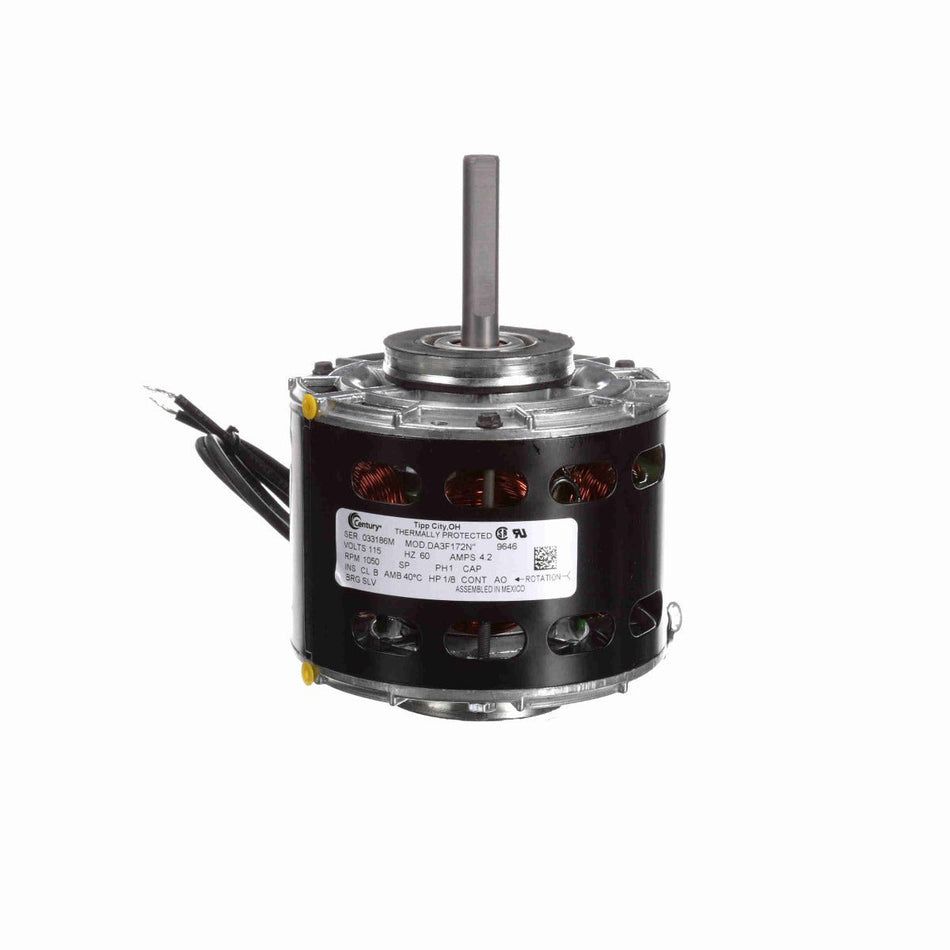 9646 Century Fan Motor 1/8HP 1050RPM 42Y OPEN 115 Volt 1 Phase - Square One Electric Motors & Pumps