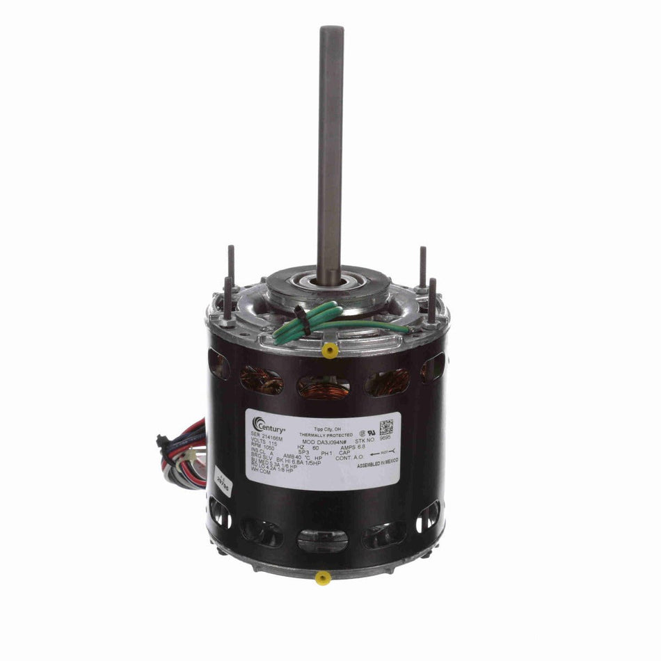 9695 Century Blower Motor 1/5 - 1/6 - 1/8HP 1050RPM 42Y OPEN 115 Volt 1 Phase - Square One Electric Motors & Pumps