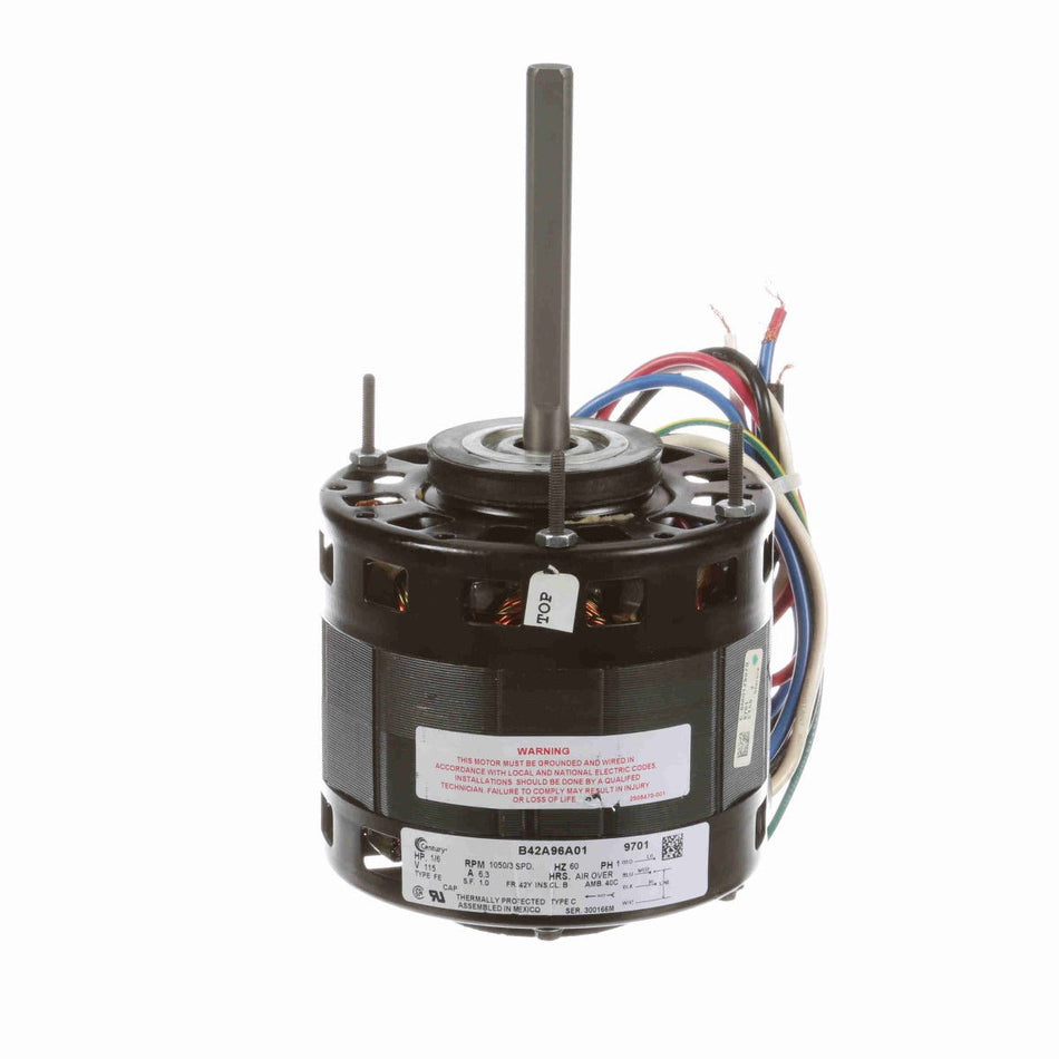 9701 Century Blower Motor 1/6HP 1050RPM 48Y OPEN AIR OVER 115 Volt 1 Phase - Square One Electric Motors & Pumps