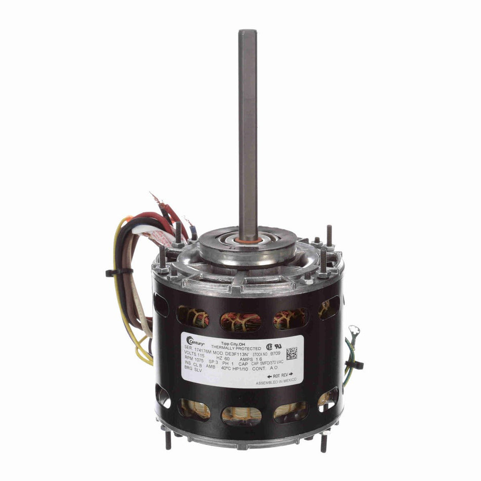 9709A Century Fan Coil & Air Conditioner Motor 1/10HP 1075RPM 42Y OAO 115 Volt 1 Phase - Square One Electric Motors & Pumps