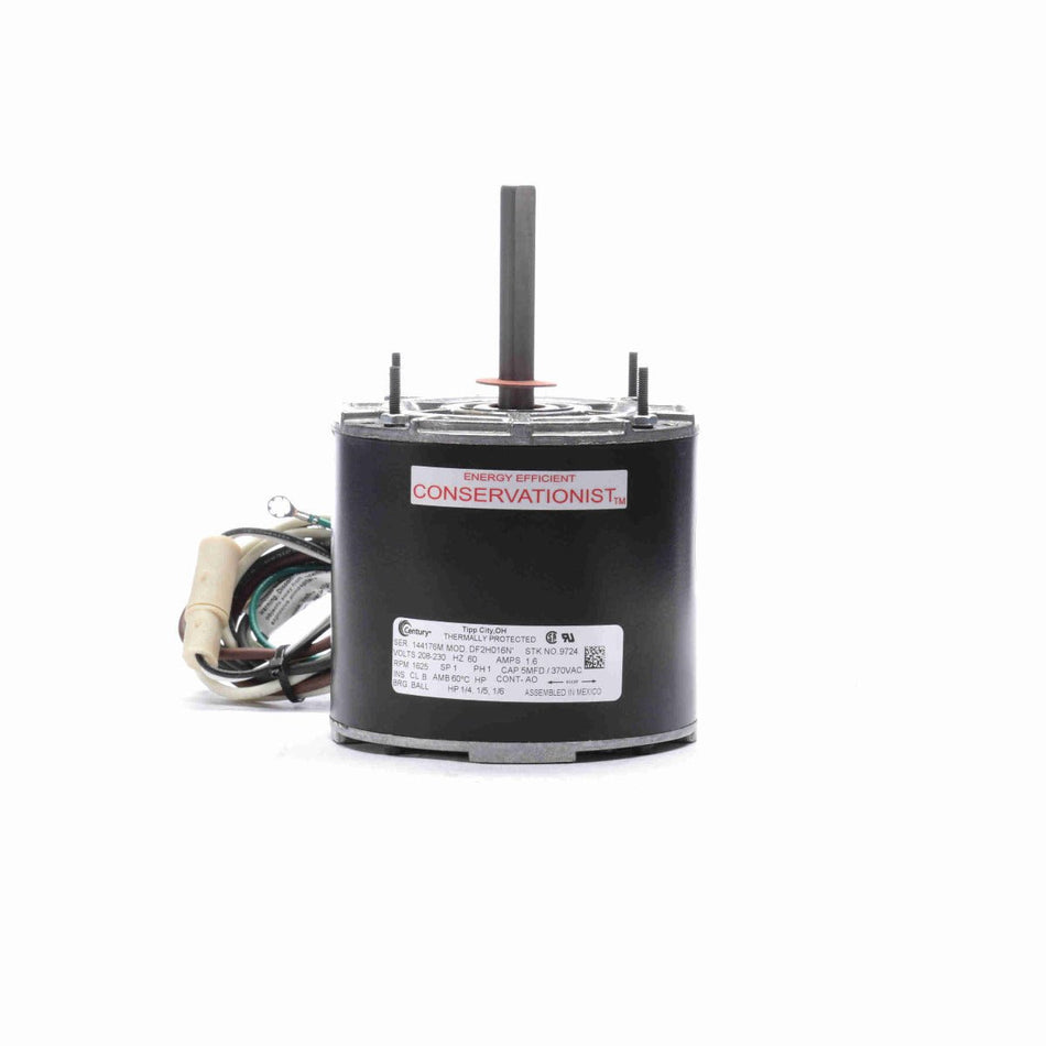 9724 Century Fan Motor 1/4 - 1/5 - 1/6HP 1075RPM 42Y Enc 208 - 230V 1Ph - Square One Electric Motors & Pumps