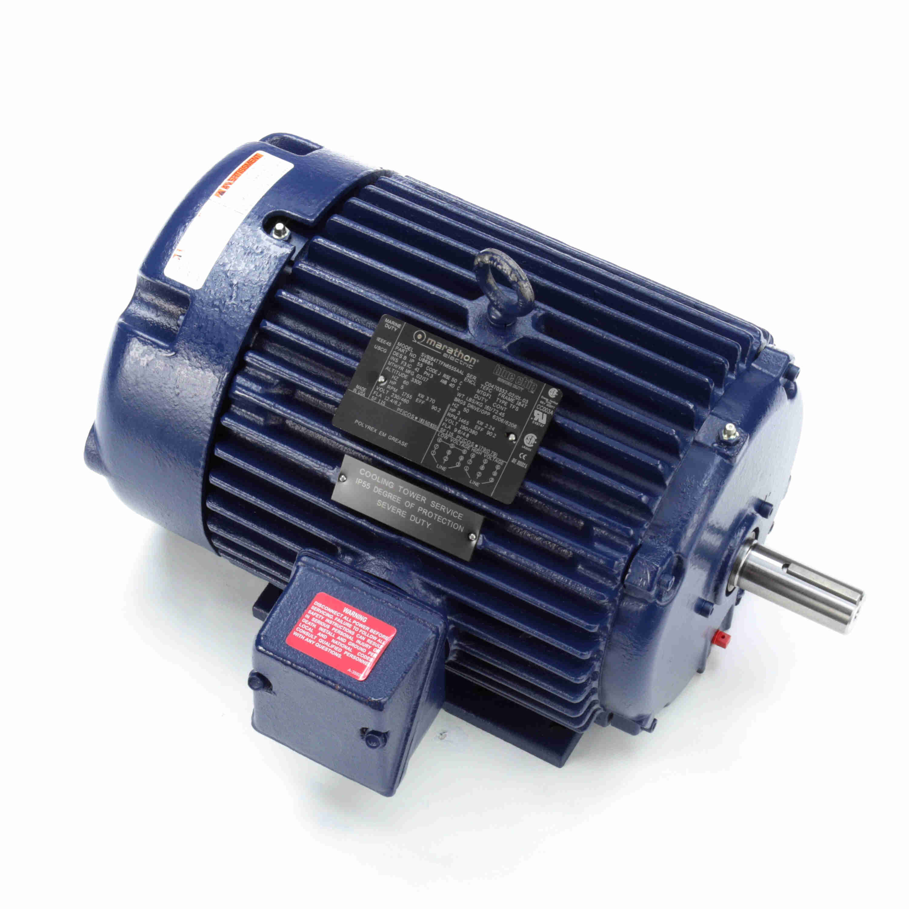 U868B Marathon Motor 5HP 1800RPM 184T TEFC 230/460V 3 Phase 184TTFCD6555AB - Square One Electric Motors & Pumps