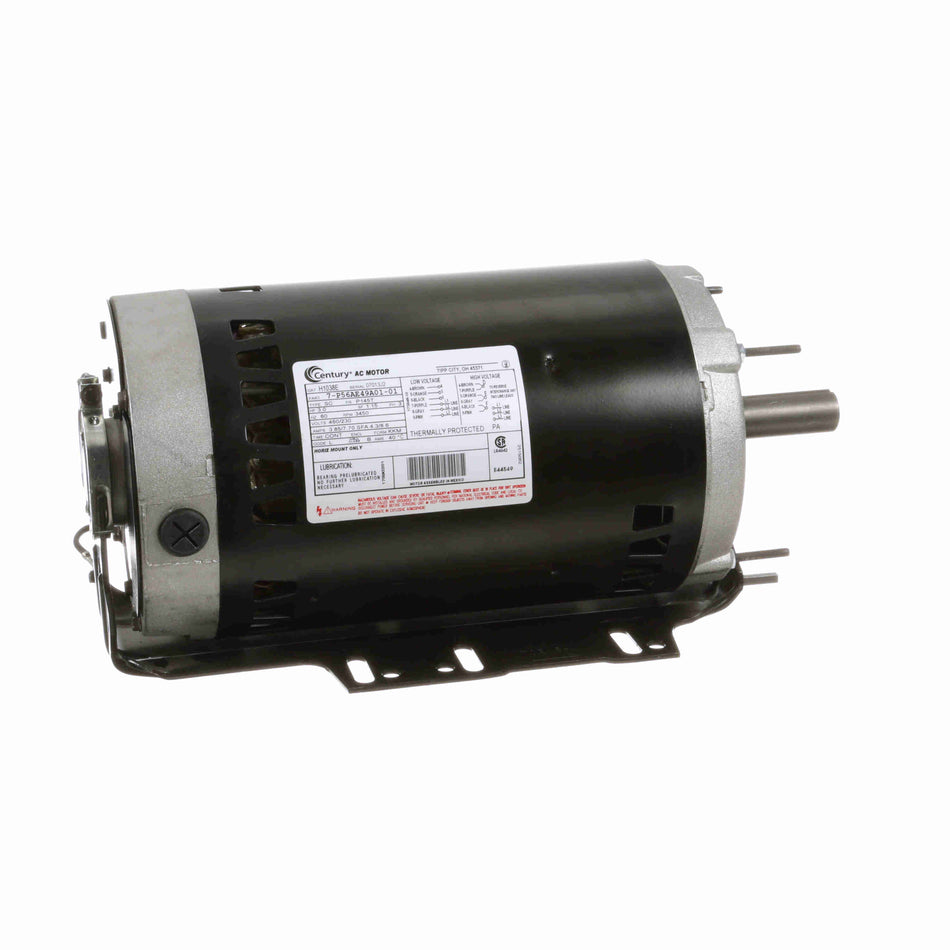 H1038E Century Motor 3HP 3450/2850RPM N145TCZ ODP 230/460 Volt 3 Phase - Square One Electric Motors & Pumps