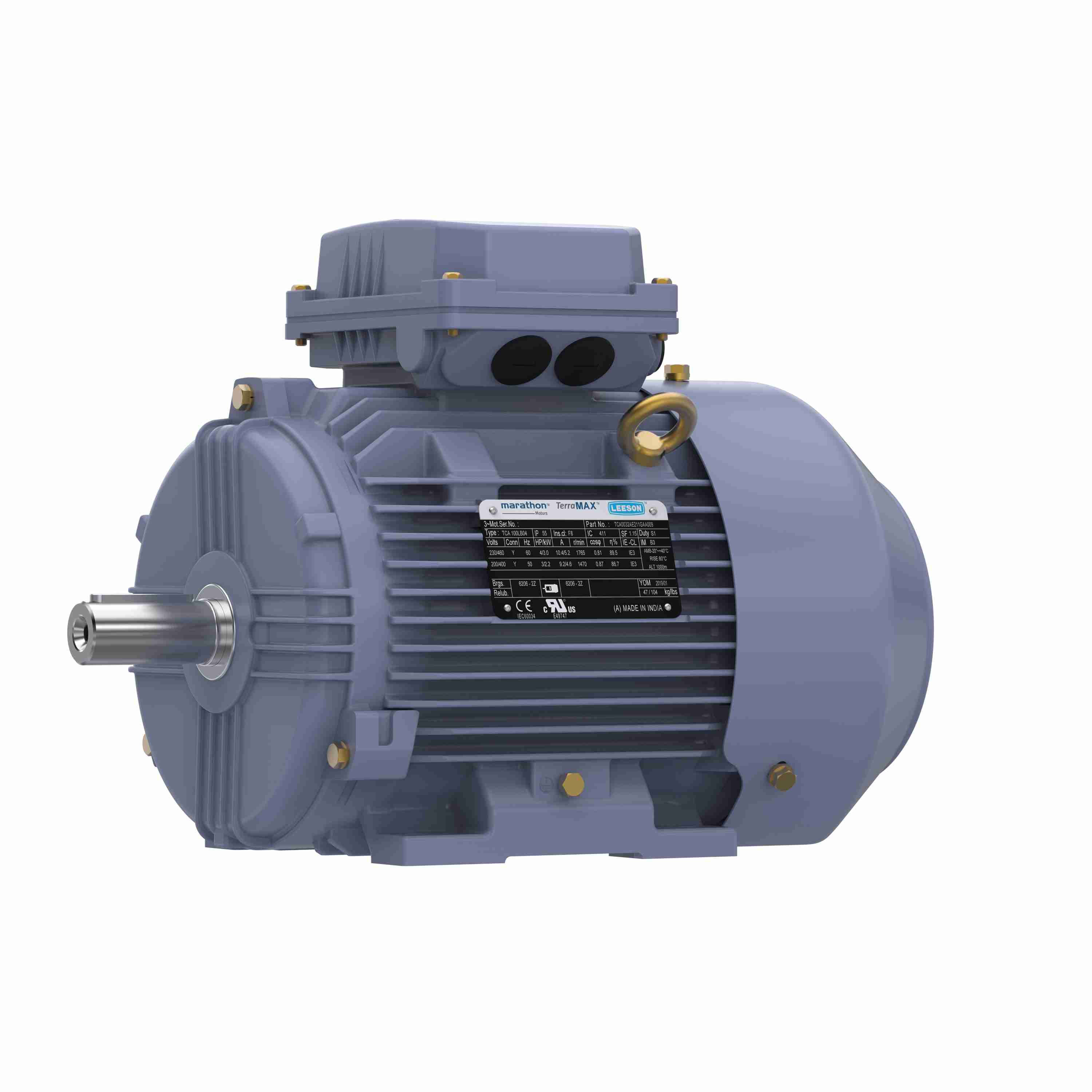 R320B Marathon Motor 2HP - 1.49KW 1200RPM 100L TEFC 230/460V 3 Phase - Square One Electric Motors & Pumps