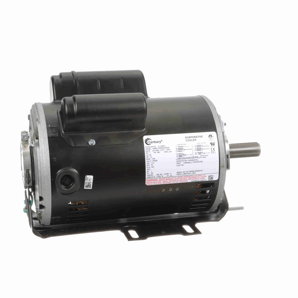 V1154BV1 Century Motor 1.5HP 1725RPM P56Z ODP 115/230 olt 1 Phase - Square One Electric Motors & Pumps