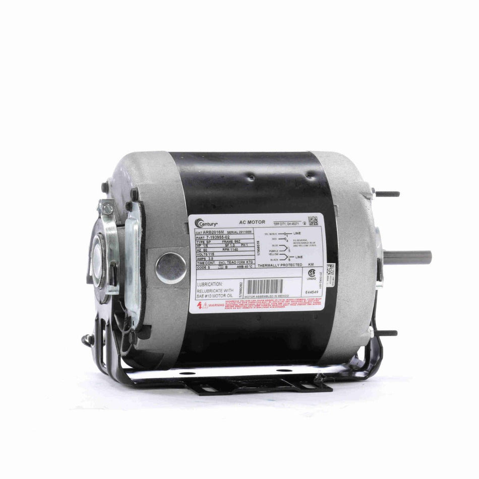 ARB2014L2 Century Motor 1/6HP 1725RPM 48Y TEAO 115/208 - 230 Volt 1 Phase - Square One Electric Motors & Pumps