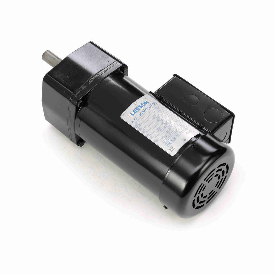 096013.00 Leeson Gear Motor 1/3HP 58RPM 42Y TEFC 230/460V 3Phase - Square One Electric Motors & Pumps