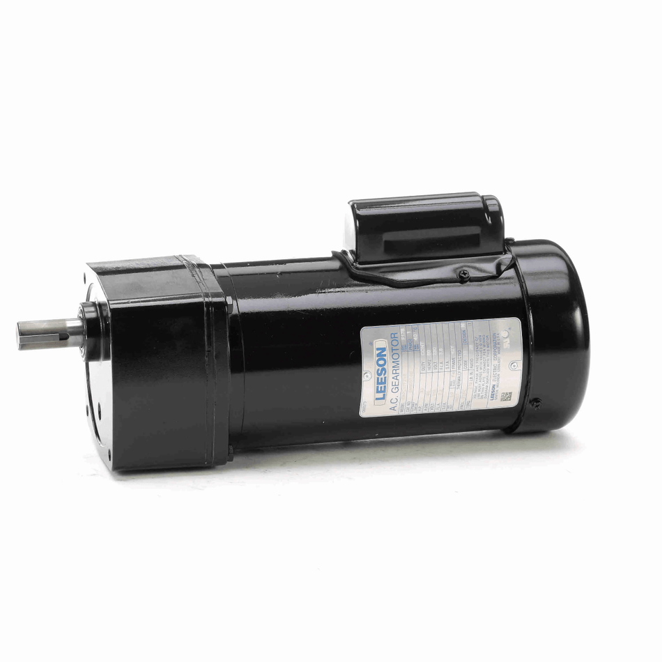 096050.00 Leeson Gear Motor 1/3HP 85RPM 42Y TEFC 115/230V 1 Phase - Square One Electric Motors & Pumps