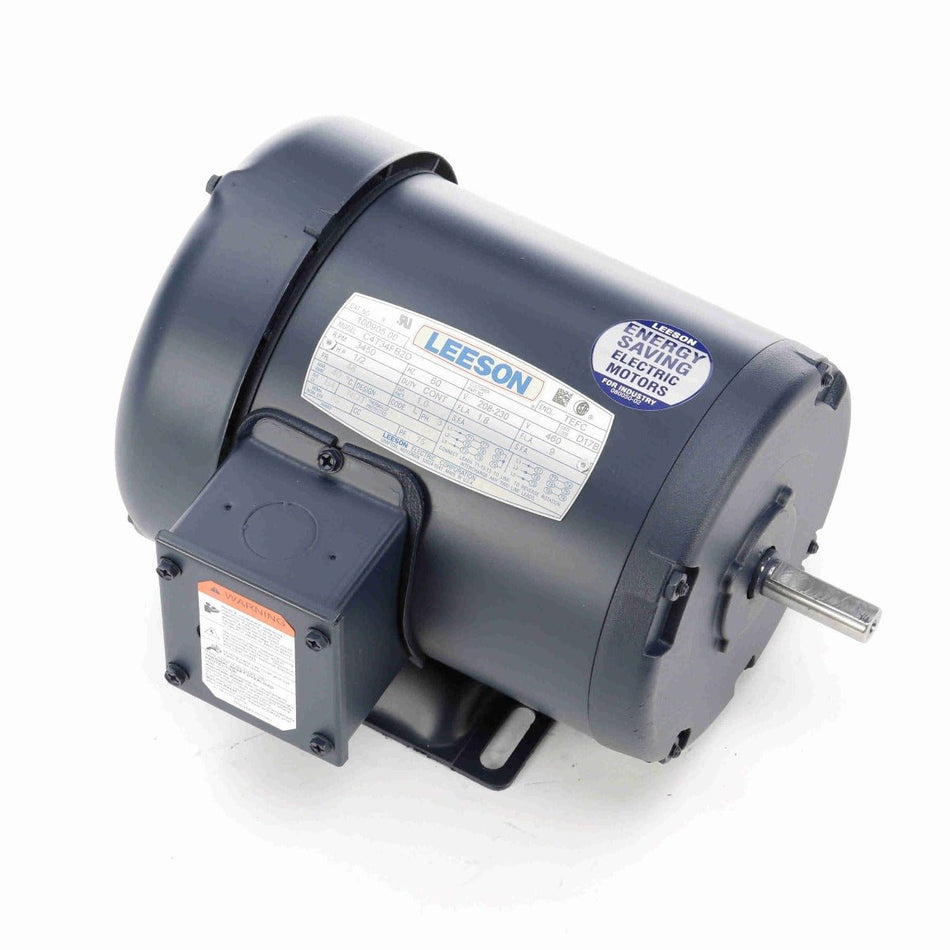 100905.00 Leeson Motor 1/2HP 3450RPM 48 TEFC 208 - 230/460V 3Phase - Square One Electric Motors & Pumps