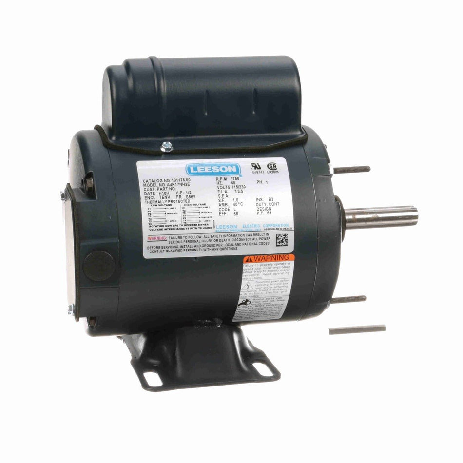 101176.00 1/2HP 1750RPM 56Y TEAO 115/230V 1PH Leeson Motor - Square One Electric Motors & Pumps