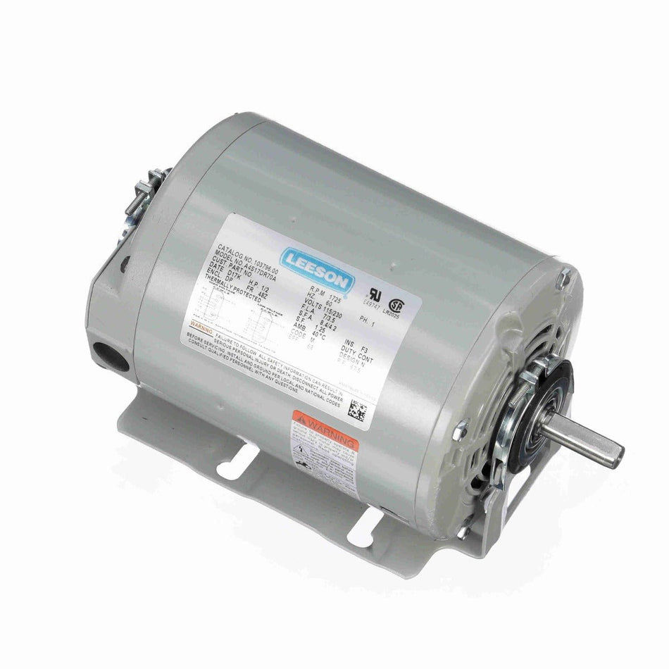 103796 Leeson Motor 1/2HP 1725RPM 48 DP 115/230V 1Phase - Square One Electric Motors & Pumps