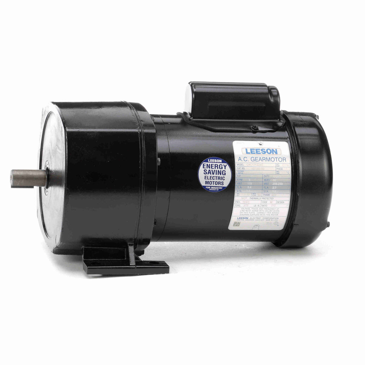 107000.00 Leeson AC Gearmotor P1100 212:1 8RPM 975LBIN .25HP 48Y