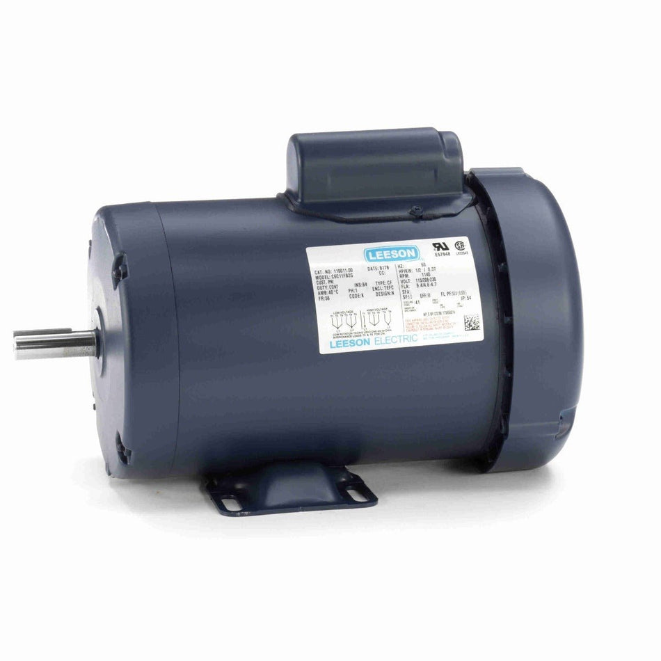 110011.00 Leeson Motor 1/2HP 1140RPM 56 TEFC 115/208 - 230V Single Phase C6C11FB2 - Square One Electric Motors & Pumps