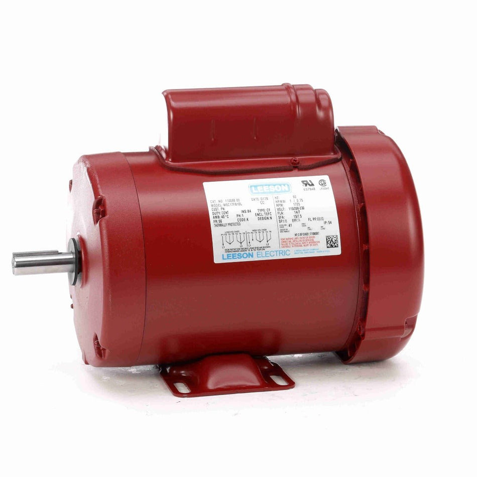 110088.00 Leeson Motor 1HP 1725RPM 56 TEFC 115/208 - 230Volt 1Phase - Square One Electric Motors & Pumps