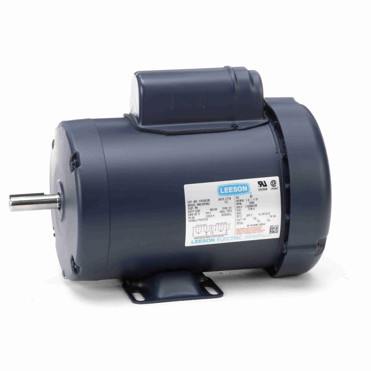 110109.00 Leeson  1.5HP Motor M6C34FB8