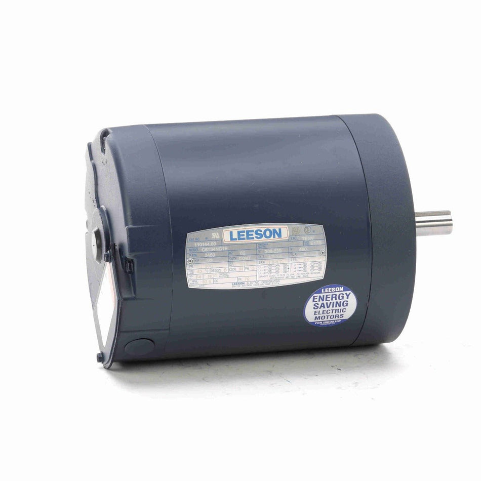 110144.00 Leeson AC Motor 1/2HP 3450RPM 56C TENV 208 - 230/460V Three Phase - Square One Electric Motors & Pumps