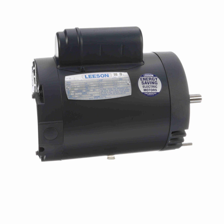 110288.00 Leeson Motor 1.5HP 3450RPM 56C DP 115/208 - 230Volt Single Phase - Square One Electric Motors & Pumps