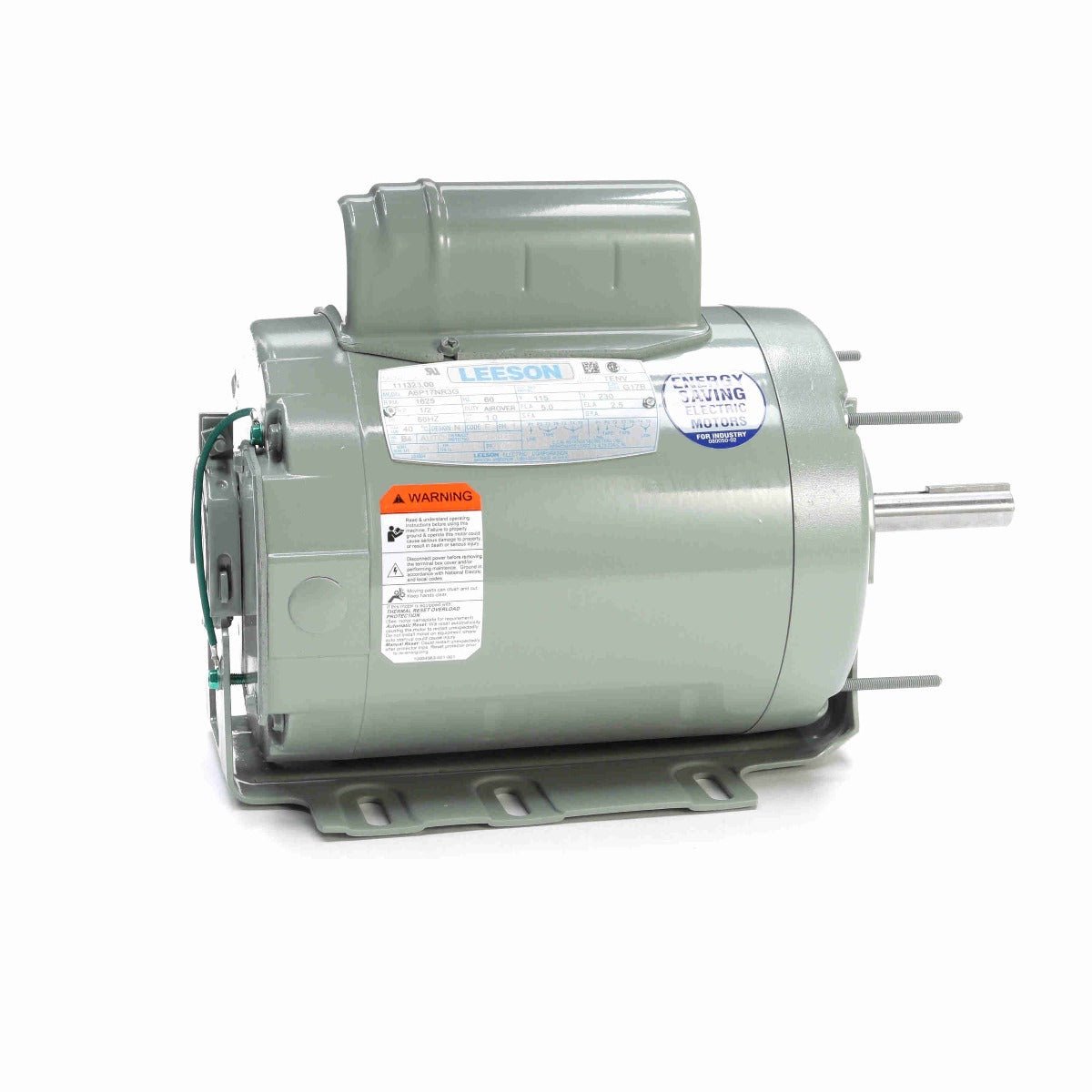 111323.00 Leeson Motor 1/2HP 1625RPM 56HZ TENV 115/230V 1 Phase - Square One Electric Motors & Pumps