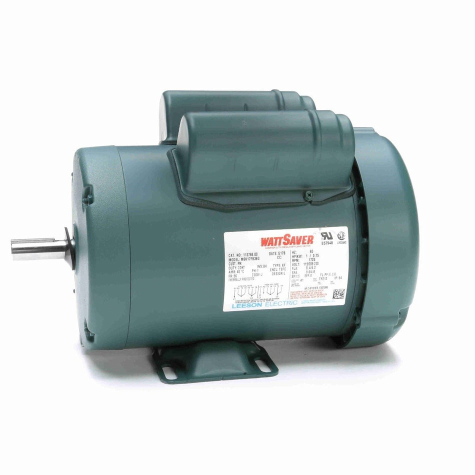 113768.00 Leeson Motor 1HP 1725RPM 56 TEFC 115/208 - 230Volt 1Phase - Square One Electric Motors & Pumps