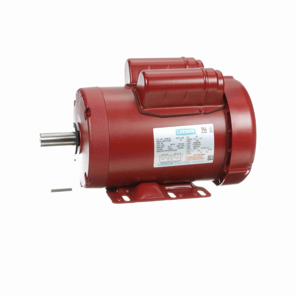 113938.00 Leeson Motor 1.5HP 1725RPM 56HZ TEFC 115/208 - 230V 1 Phase - Square One Electric Motors & Pumps