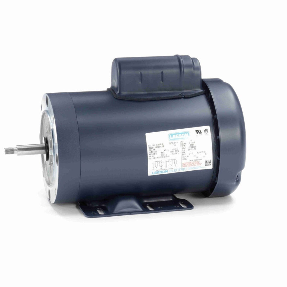 113959.00 Leeson Motor 2HP 3450RPM 56J TEFC 115/208 - 230Volt 1Phase - Square One Electric Motors & Pumps