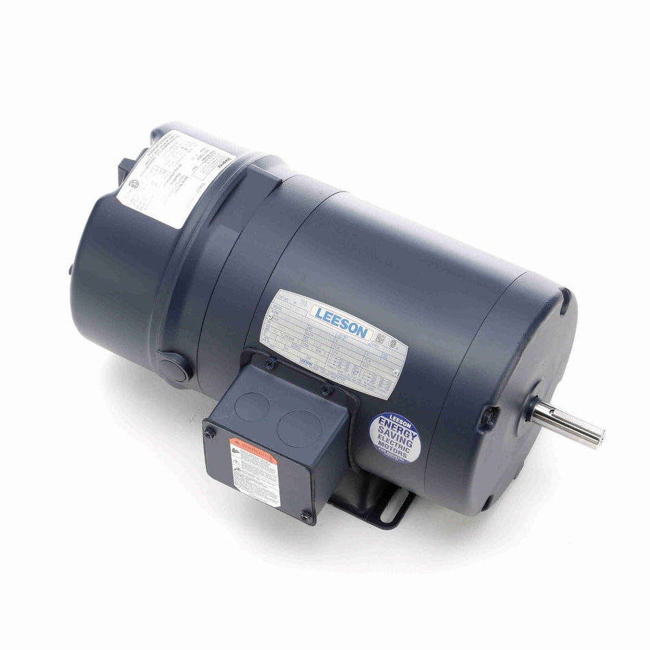 114150.00 Leeson Brake Motor 1/2HP 1725RPM 56 TENV 208 - 230/460V 3 Phase - Square One Electric Motors & Pumps