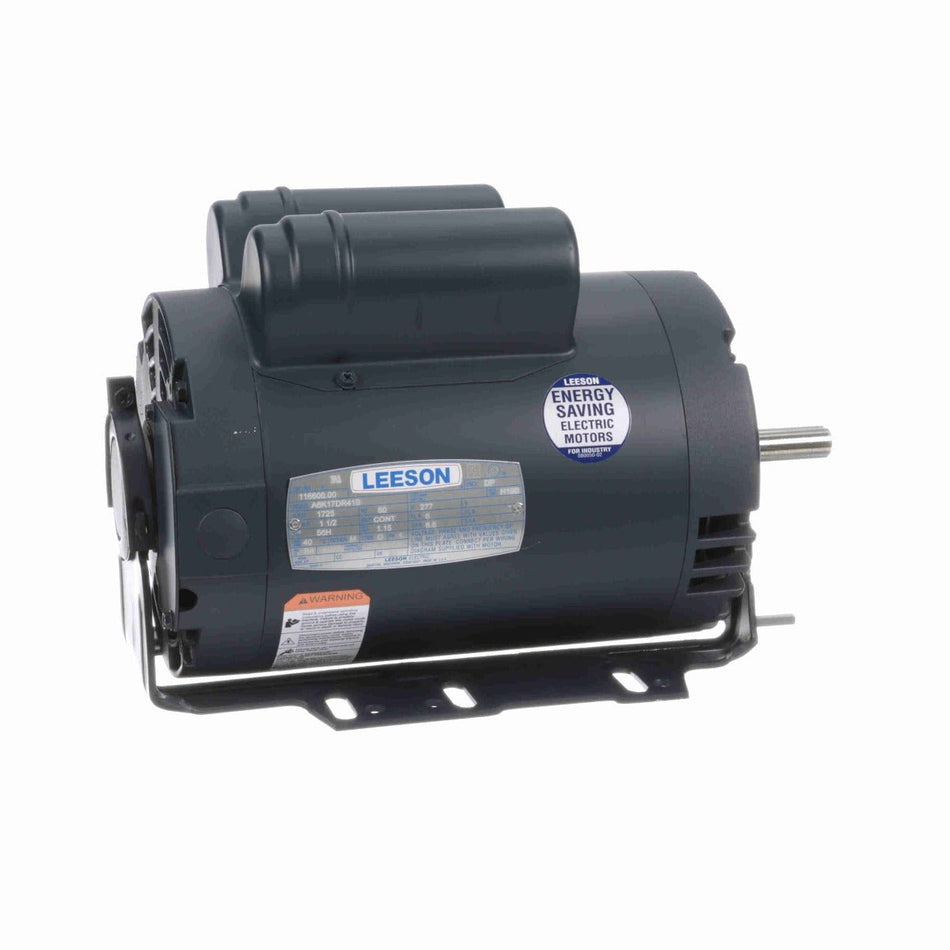 116600.00 Leeson Motor 1.5HP 1725RPM 56H DP 277Volt Single Phase A6K17DR41 - Square One Electric Motors & Pumps