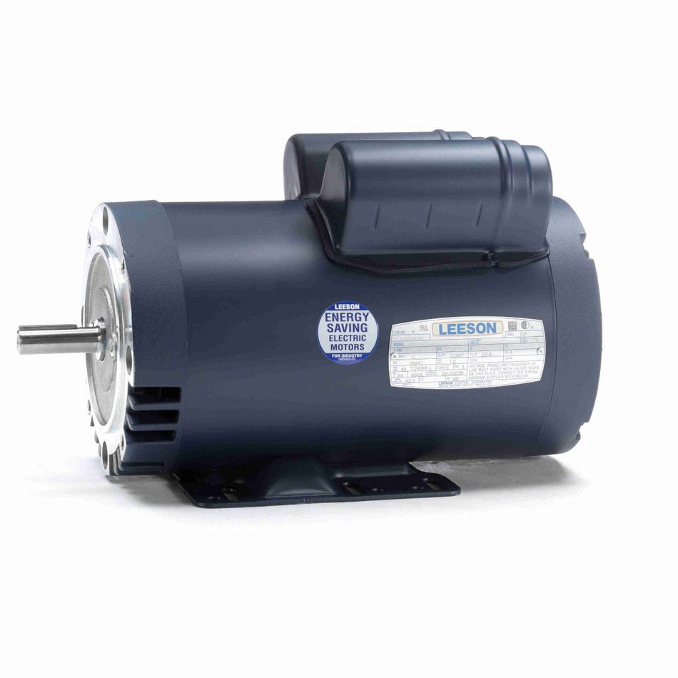 116709.00 Leeson Motor 5HP 3450RPM 56HC DP 230Volt 1Phase - Square One Electric Motors & Pumps