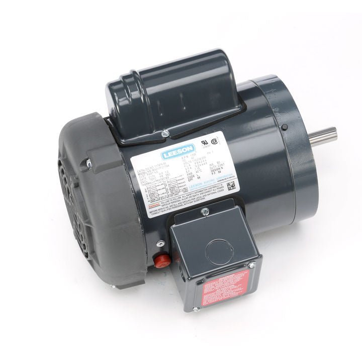 117879.00 Leeson Motor 1/2HP 1725RPM 56C TEFC 115/208 - 230V 1 Phase - Square One Electric Motors & Pumps