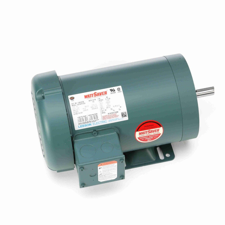 119418.00 Leeson Motor 3HP 3450RPM 56HC TEFC 208 - 230/460Volt 3Phase C6T34FK133 - Square One Electric Motors & Pumps