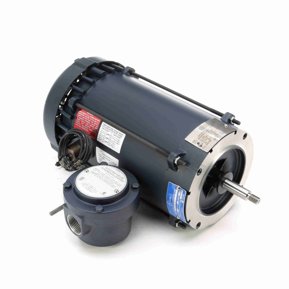 119429.00 Leeson Motor 1.5HP 3450RPM 56J EPFC 208 - 230/460Volt 3Phase - Square One Electric Motors & Pumps