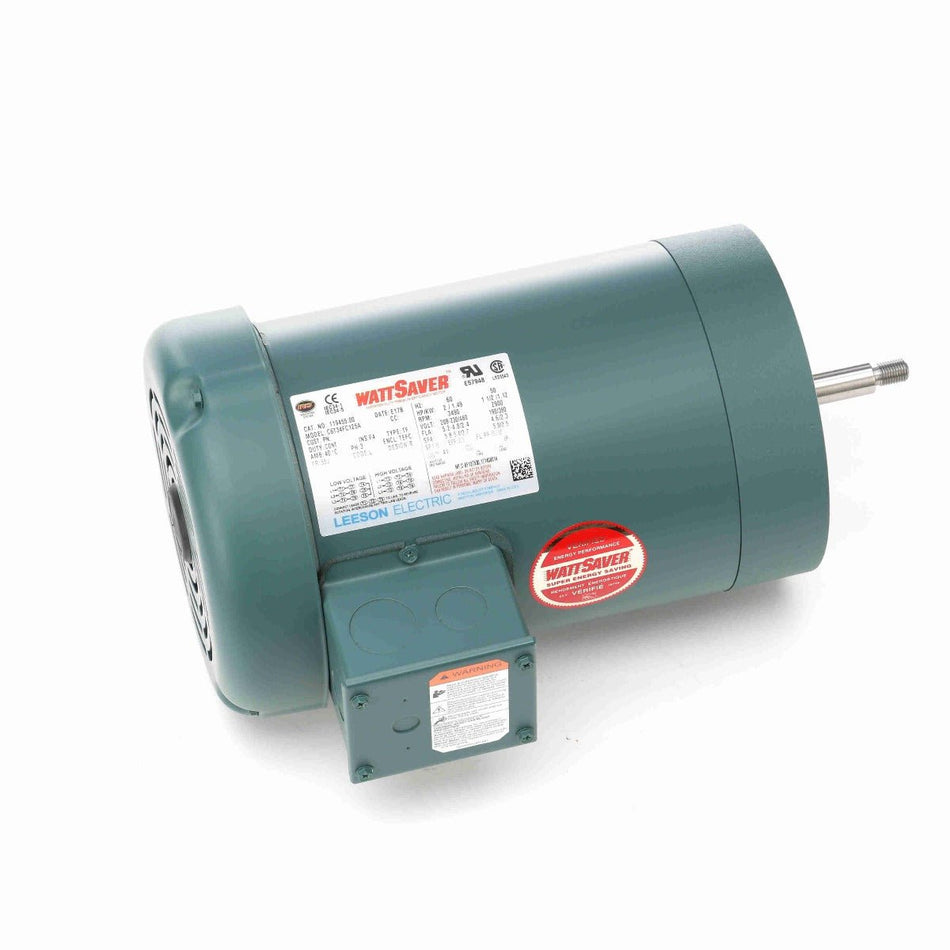 119455.00 Leeson Motor 2HP 3450RPM 56J TEFC 208 - 230/460Volt 3Phase - Square One Electric Motors & Pumps