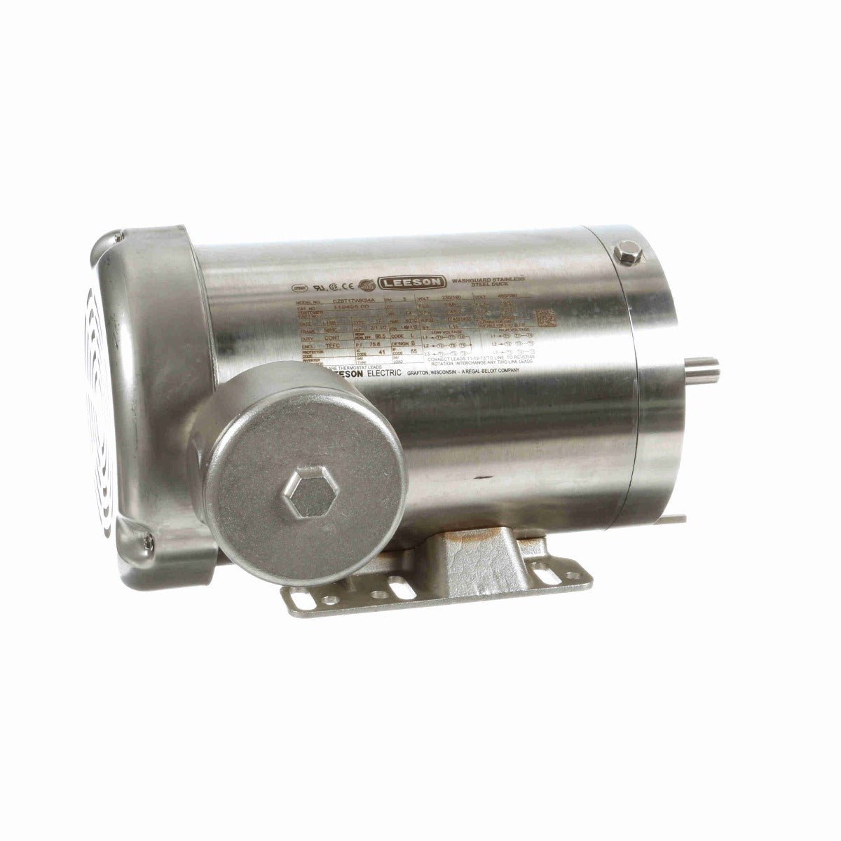 119495.00 Leeson Motor 2HP 1750RPM 56HC TEFC 208 - 230/460Volt 3Phase - Square One Electric Motors & Pumps