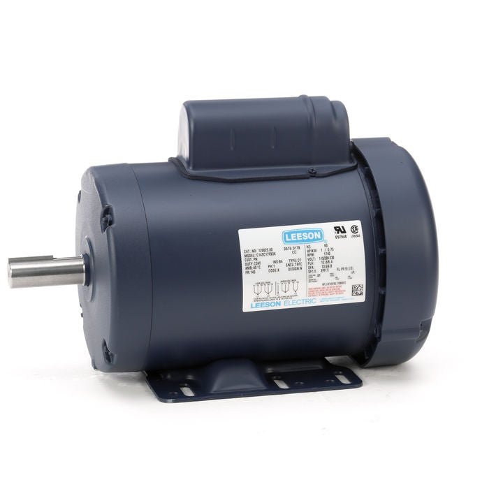 120025.00 Leeson Motor 1HP 1740RPM 143T TEFC 115/208 - 230Volt Single Phase C143C17FB3 - Square One Electric Motors & Pumps